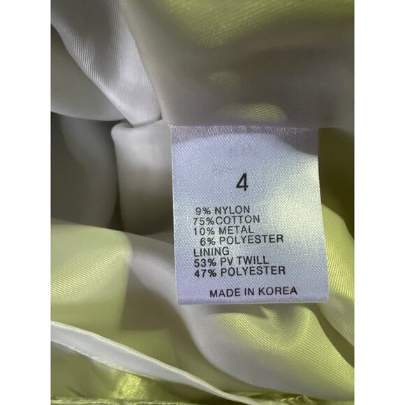 NWT Mignon Doo Anthropologie Metallic high waisted skirt cream & silver size 4 - Picture 12 of 12